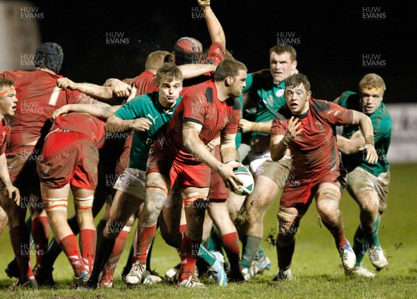 070214 -  Ireland v Wales  -U20 Nations - Ben Roach of Wales breaks from the scrum  supported by  James Benjamin (c) Huw Evans Agency