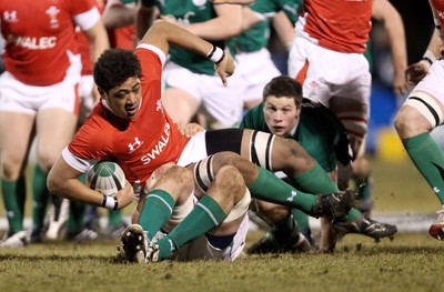 Under 20 Six Nations Championship 12/3/2010 Ireland U20s vs Wales U20s Wales' Toby Faletau gets tackled  