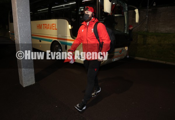 040222 - Ireland U20s v Wales U20s - U20s Six Nations Championship - Efan Daniel of Wales arrives at the stadium