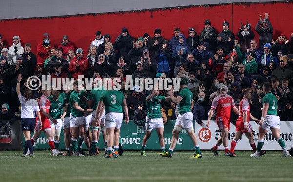 040222 - Ireland U20s v Wales U20s - U20s Six Nations Championship - Ireland celebrate scoring a try