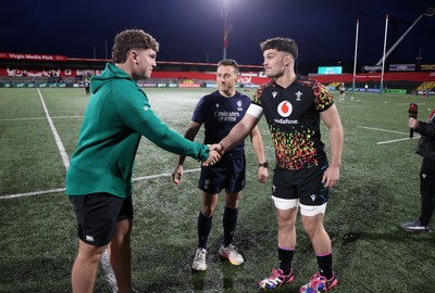 070326 - Ireland U20s v Wales U20s - U20s Six Nations Championship - Captains Sami Bishti of Ireland and Deian Gwynne of Wales 