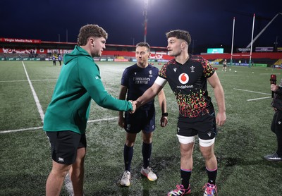 070326 - Ireland U20s v Wales U20s - U20s Six Nations Championship - Captains Sami Bishti of Ireland and Deian Gwynne of Wales 