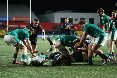 070326 - Ireland U20s v Wales U20s - U20s Six Nations Championship - Tom Bowen of Wales scores a try
