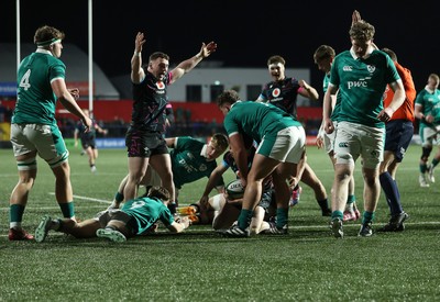 070326 - Ireland U20s v Wales U20s - U20s Six Nations Championship - Tom Bowen of Wales scores a try