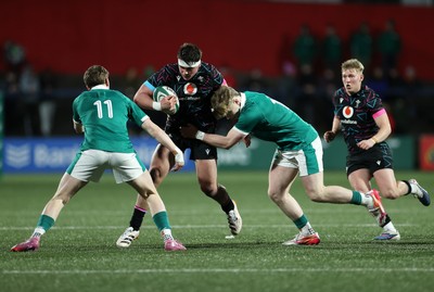 070326 - Ireland U20s v Wales U20s - U20s Six Nations Championship - Tom Howe of Wales is tackled by Rob Carney of Ireland 