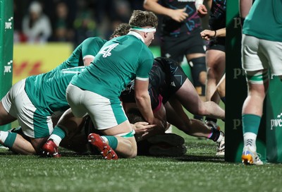070326 - Ireland U20s v Wales U20s - U20s Six Nations Championship - Caio James of Wales scores a try