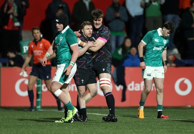 070326 - Ireland U20s v Wales U20s - U20s Six Nations Championship - Tom Bowen of Wales celebrates scoring a try