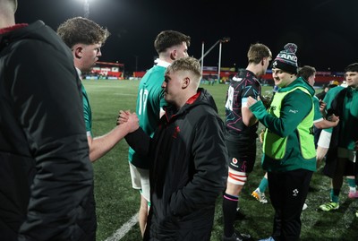 070326 - Ireland U20s v Wales U20s - U20s Six Nations Championship - Lloyd Lucas of Wales shakes hands with the opposition at full time