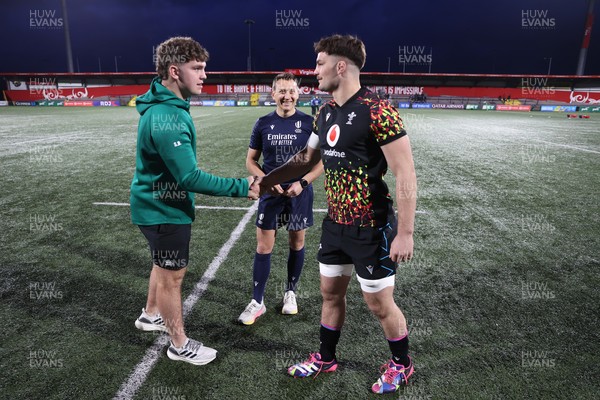 070326 - Ireland U20s v Wales U20s - U20s Six Nations Championship - Captains Sami Bishti of Ireland and Deian Gwynne of Wales 
