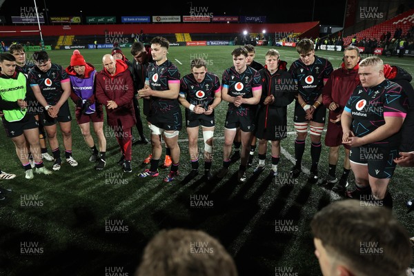 070326 - Ireland U20s v Wales U20s - U20s Six Nations Championship - Wales team huddle at full time