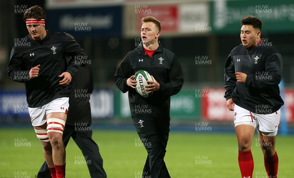230218 - Ireland U20s v Wales U20s - Natwest 6 Nations - Tommy Reffell of Wales during the warm up