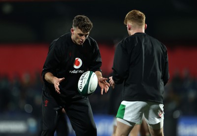 230224 - Ireland U20s v Wales U20s - U20s 6 Nations Championship - Wales during the warm up