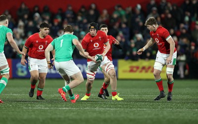 230224 - Ireland U20s v Wales U20s - U20s 6 Nations Championship - Jonny Green of Wales 