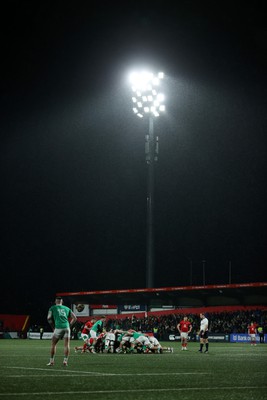 230224 - Ireland U20s v Wales U20s - U20s 6 Nations Championship - The rain pours down at Musgrove Park