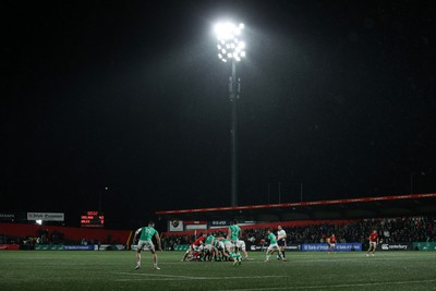 230224 - Ireland U20s v Wales U20s - U20s 6 Nations Championship - The rain pours down at Musgrove Park