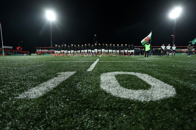 230224 - Ireland U20s v Wales U20s - U20s 6 Nations Championship - Wales sing the anthem