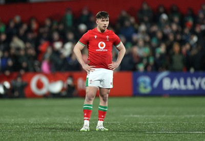 230224 - Ireland U20s v Wales U20s - U20s 6 Nations Championship - Harri Ackerman of Wales 