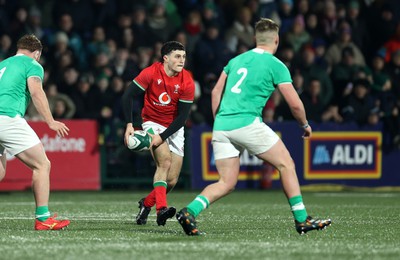 230224 - Ireland U20s v Wales U20s - U20s 6 Nations Championship - Harri Wilde of Wales 