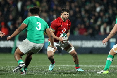 230224 - Ireland U20s v Wales U20s - U20s 6 Nations Championship - Lucas de la Rua of Wales 