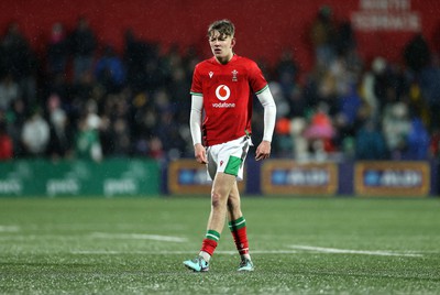 230224 - Ireland U20s v Wales U20s - U20s 6 Nations Championship - Harri Ford of Wales 