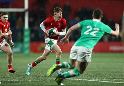 230224 - Ireland U20s v Wales U20s - U20s 6 Nations Championship - Harri Ford of Wales 