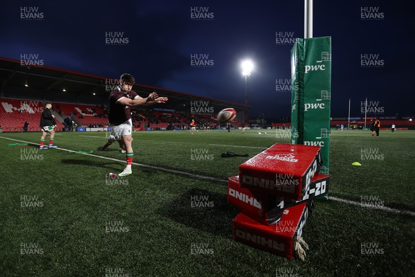 230224 - Ireland U20s v Wales U20s - U20s 6 Nations Championship - Harri Ackerman of Wales during the warm up