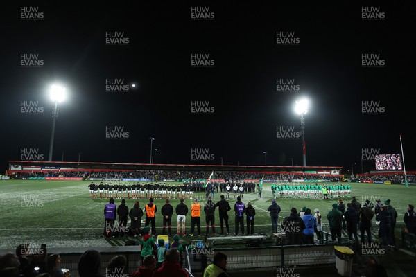 230224 - Ireland U20s v Wales U20s - U20s 6 Nations Championship - Wales sing the anthem