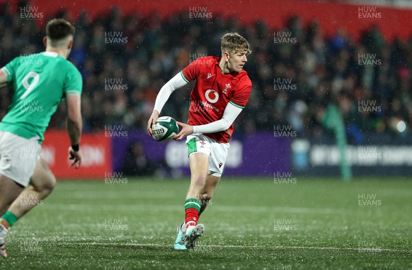 230224 - Ireland U20s v Wales U20s - U20s 6 Nations Championship - Harri Ford of Wales 