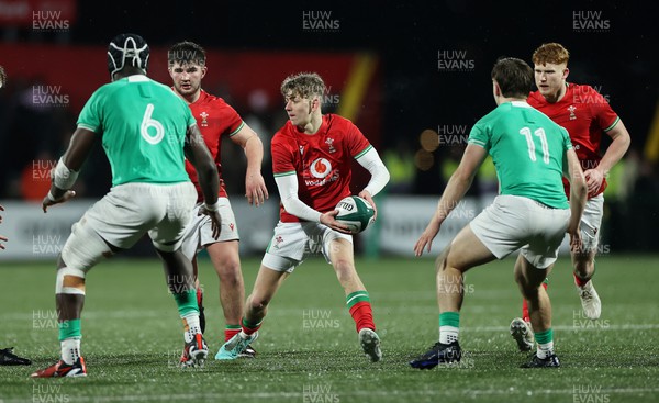 230224 - Ireland U20s v Wales U20s - U20s 6 Nations Championship - Harri Ford of Wales 