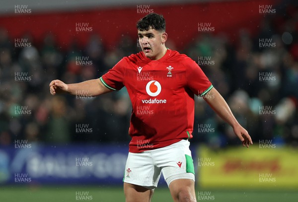 230224 - Ireland U20s v Wales U20s - U20s 6 Nations Championship - Sam Scott of Wales 