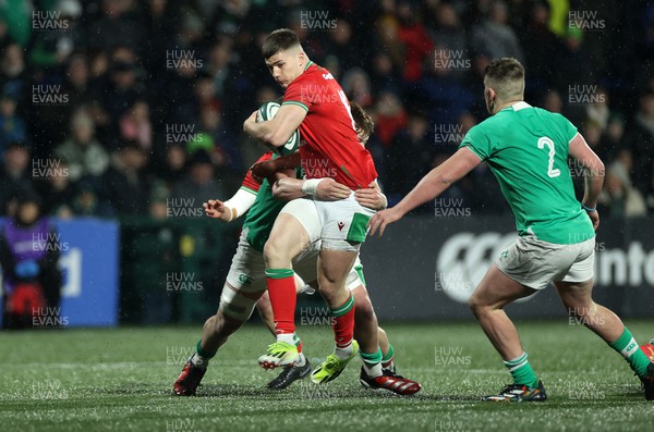 230224 - Ireland U20s v Wales U20s - U20s 6 Nations Championship - Harry Rees-Weldon of Wales 