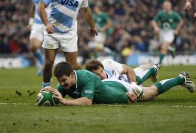 241112 Ireland v Argentina - Autumn Internationals 2012 - Jonathan Sexton scores the second try for Ireland 