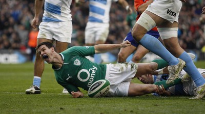 241112 Ireland v Argentina - Autumn Internationals 2012 - Jonathan Sexton scores the second try for Ireland 