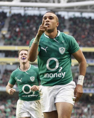 241112 Ireland v Argentina - Autumn Internationals 2012 - Simon Zebo celebrates scoring for Ireland 