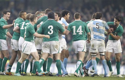 241112 Ireland v Argentina - Autumn Internationals 2012 - Ireland and Argentina players disagree 