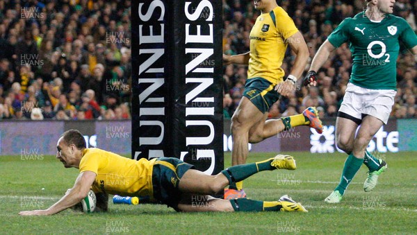 16/11/13 - Ireland v Australia - Guiness SeriesQuade Cooper breaks through to score the third try for Australia (c) Huw Evans Picture Agency