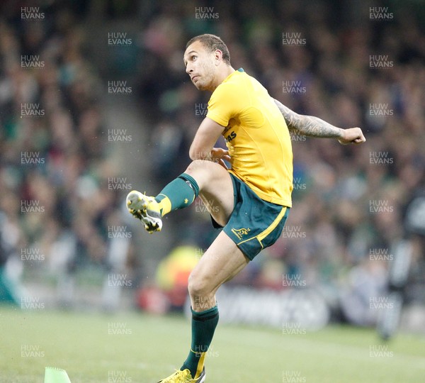 16/11/13 - Ireland v Australia - Guiness SeriesQuade Cooper of Australia has a kick at goal (c) Huw Evans Picture Agency