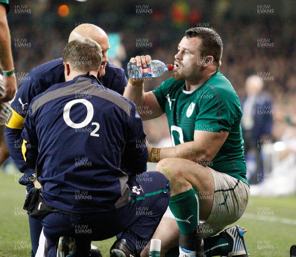 16/11/13 - Ireland v Australia - Guiness SeriesCian Healy of Ireland is attended to on the pitch (c) Huw Evans Picture Agency