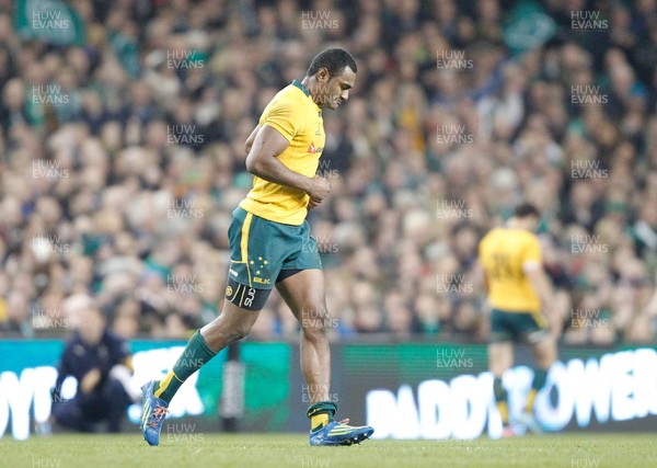 16/11/13 - Ireland v Australia - Guiness SeriesTevita Kuridrani of Australia leaves the field after being shown a red card for a tip tackle (c) Huw Evans Picture Agency