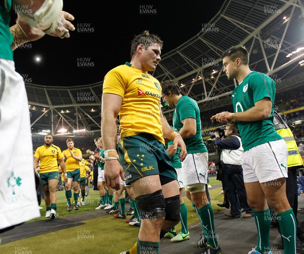 16/11/13 - Ireland v Australia - Guiness SeriesBen Mowen of Australia leads his team off the field (c) Huw Evans Picture Agency