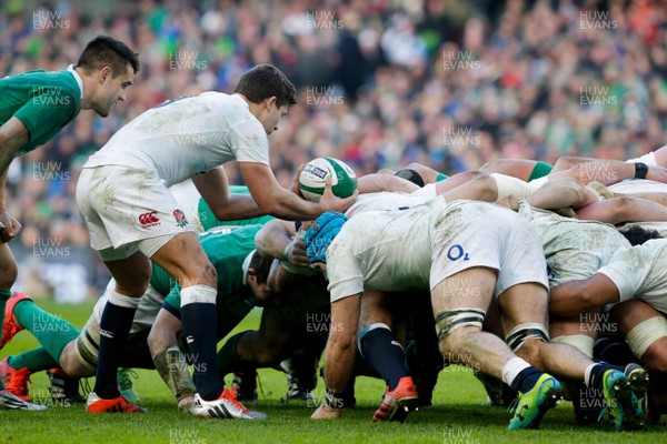 010315 - Ireland v England - RBS 6 Nations - Ben Youngs of England puts the ball into the scrum