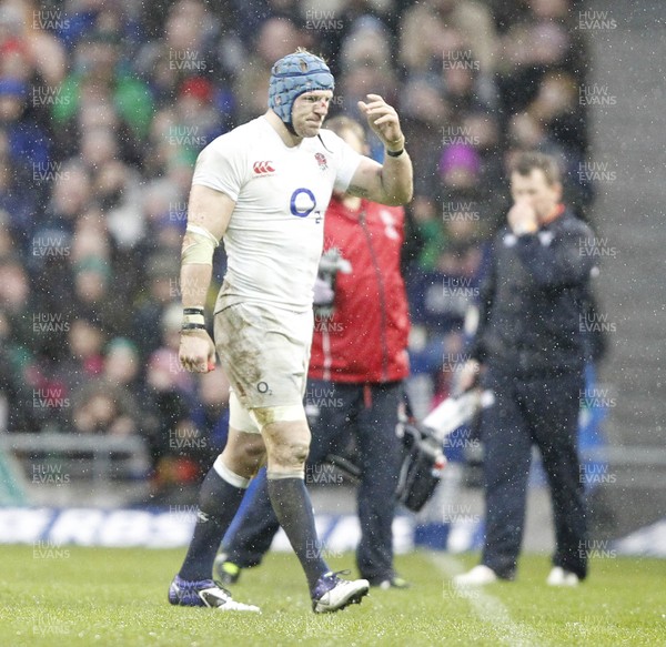 100213 - Ireland v England, 2013 RBS 6 Nations - England's James Haskell goes off to spend ten minutes in the sinbin 