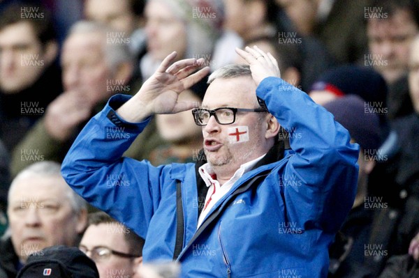 100213 - Ireland v England, 2013 RBS 6 Nations - An English rugby fan shows the emotion of the day