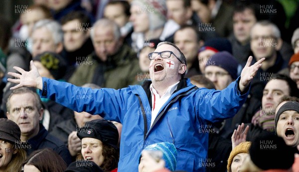 100213 - Ireland v England, 2013 RBS 6 Nations - An English rugby fan shows the emotion of the day