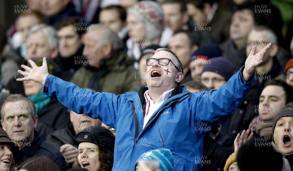 100213 - Ireland v England, 2013 RBS 6 Nations - An English rugby fan shows the emotion of the day