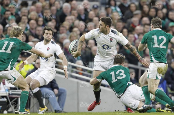 19.03.11 -  Ireland v England - RBS Six Nations 2011 - England's Matt Banahan tackled by Ireland's Brian O'Driscoll. 