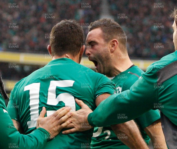 241113 - Guinness Series - Ireland v New Zealand  Rob Kearney of Ireland is congratulated by his brother Dave on scoring the third try for Ireland(c) Huw Evans Agency