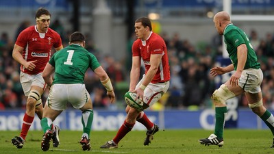 05.02.12 - Ireland v Wales - RBS Six Nations 2012 -.Ian Evans of Wales..