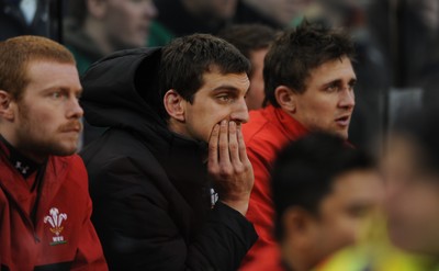 05.02.12 - Ireland v Wales - RBS Six Nations 2012 -.Sam Warburton of Wales looks on..