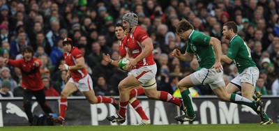 05.02.12 - Ireland v Wales - RBS Six Nations 2012 -.Jonathan Davies of Wales runs in for try..